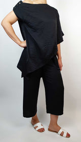 One-shoulder asymmetric neckline jumpsuit side 2