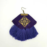 Danfi needlwork collection - hand embroidered purple earrings back