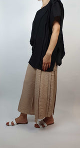 Danfi pleated culottes trousers with black top set