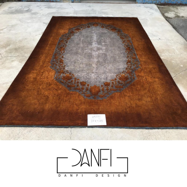 Danfi overdyed vintage Persian carpet/rug- brown & grey 2