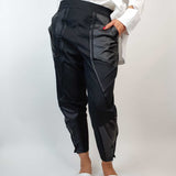 Danfi black tapered trousers front