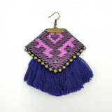 Danfi needlwork collection - hand embroidered purple earrings