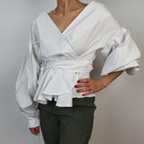 White Danfi V-neck top front