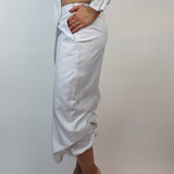 White mid-calf Danfi trousers side