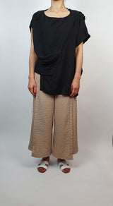 Danfi pleated culottes trousers side with black top set front