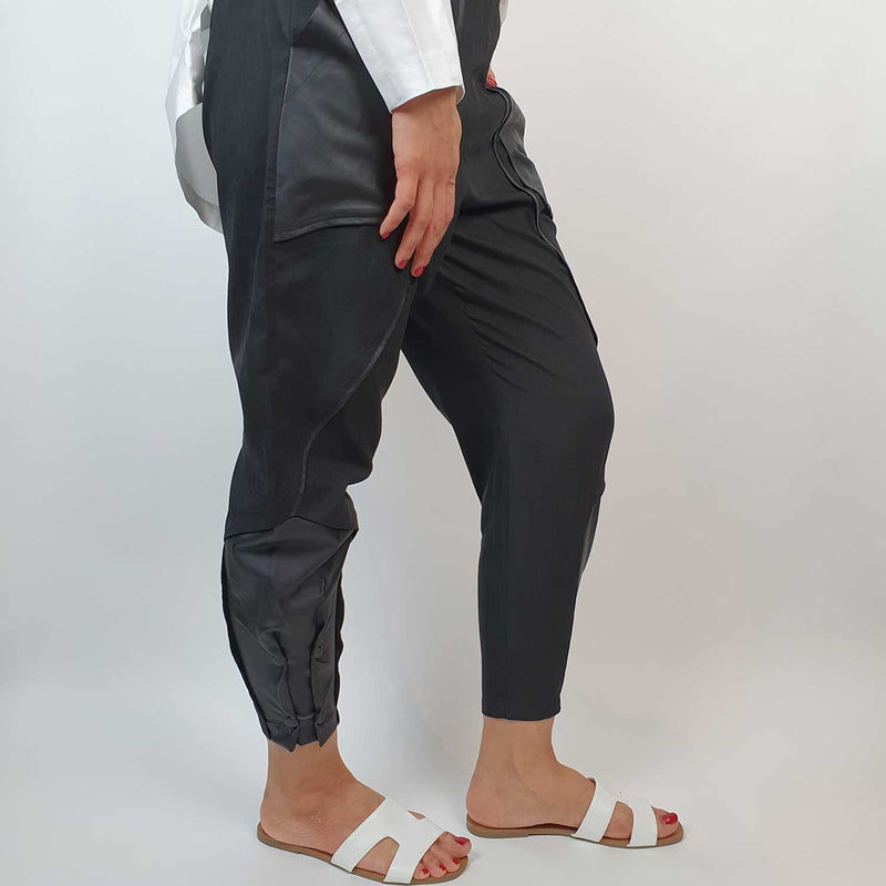 Danfi black tapered trousers front side 2