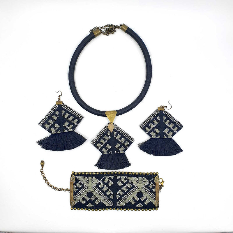 Danfi needlwork collection - hand embroidered jewellery set 2