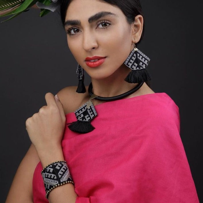 Danfi needlwork collection - hand embroidered jewellery set 