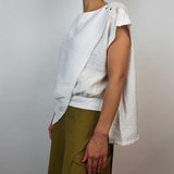 Danfi Sleeveless top with a triangular front drape side