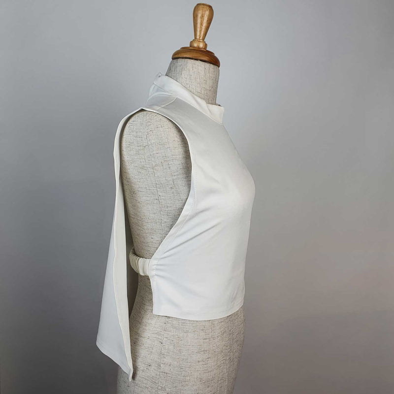 Danfi white collared-neckline top side