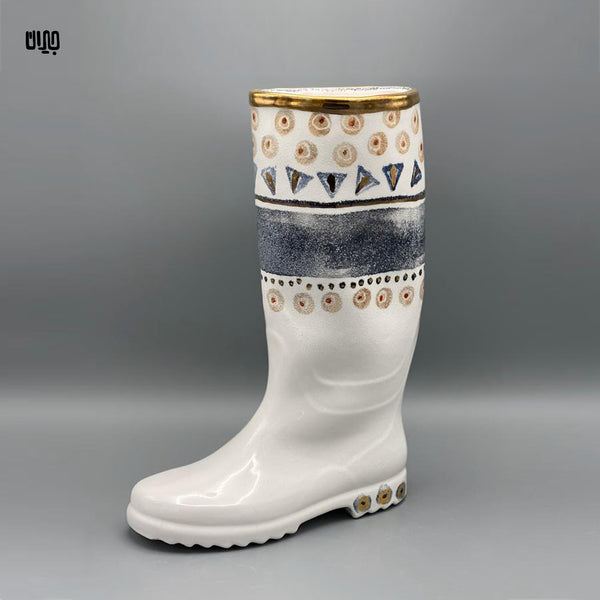 Ceramic Wonder Boots (Gold Rim White)