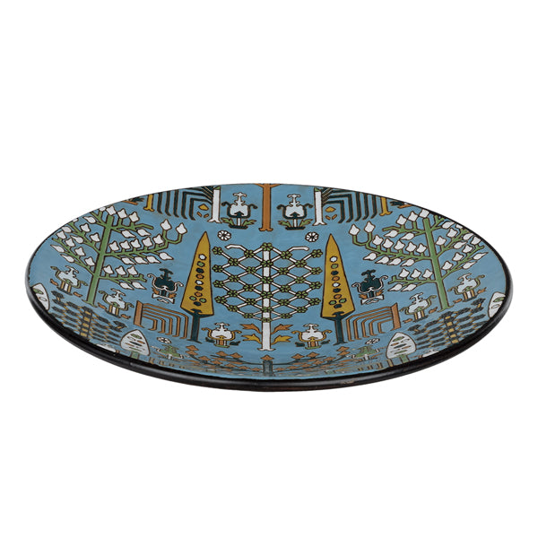 hand-painted ceramic plate-turquoise 2