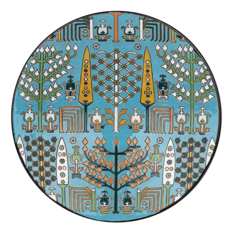 hand-painted ceramic plate-turquoise 1