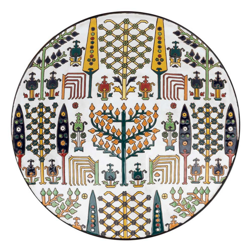 hand-painted ceramic plate-white 1