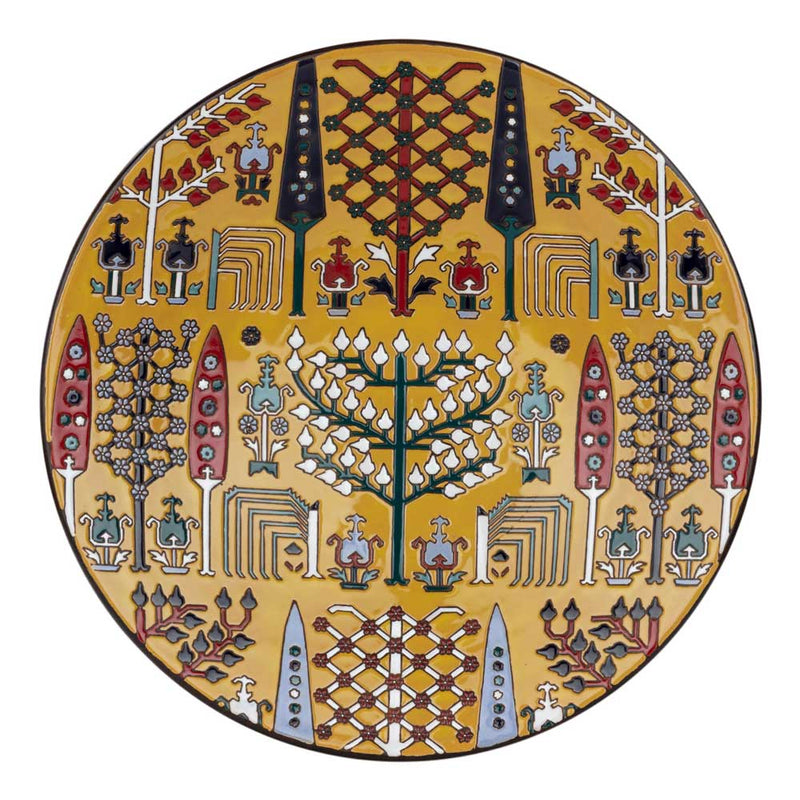 hand-painted ceramic plate-yellow 1